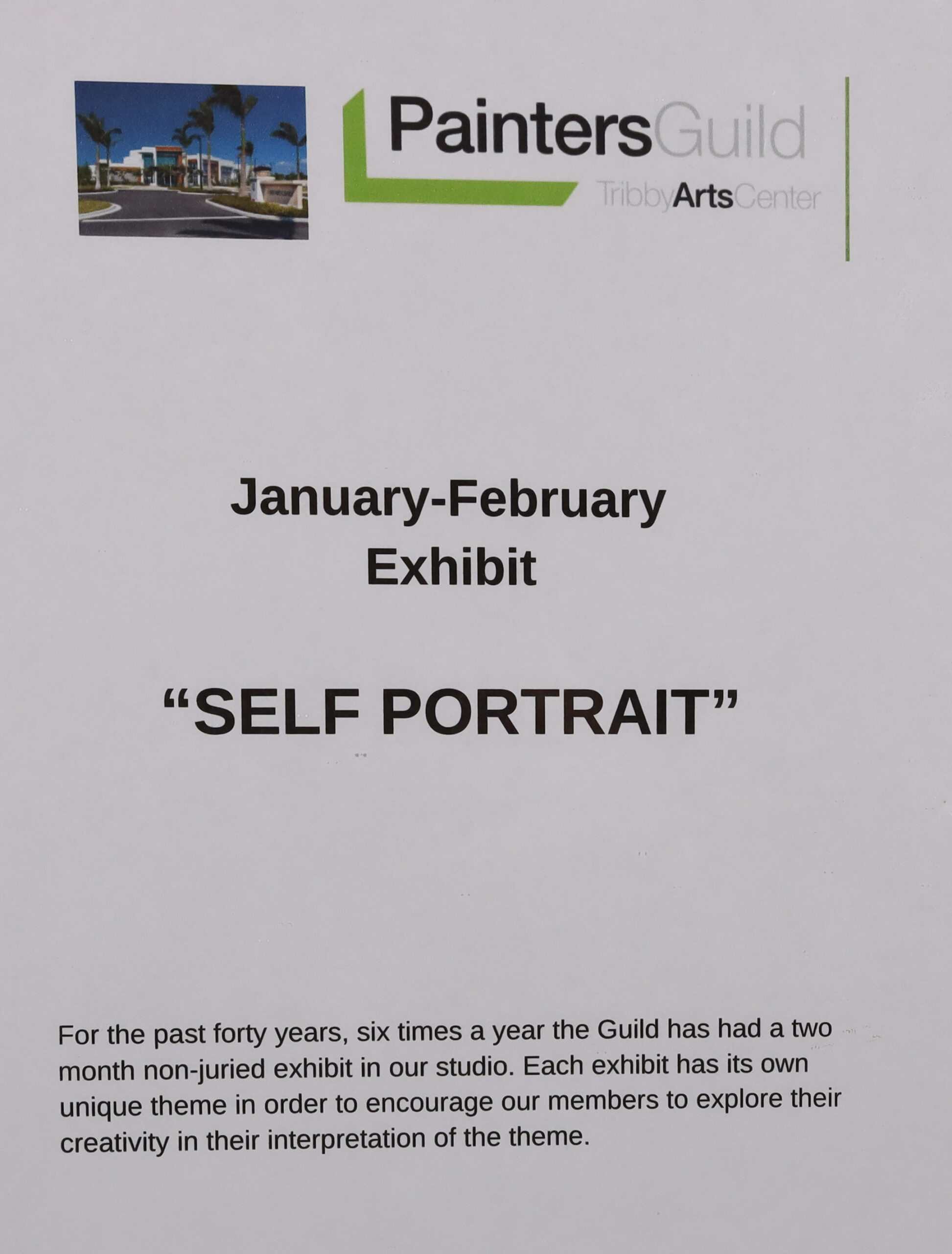 Self Portrait January February Challenge 2024 Tribby Arts Center   Jan Feb Poster 12341 Scaled 1 