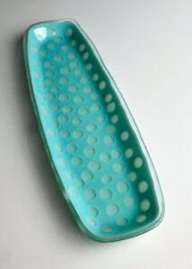 Read more about the article Robin Egg Blue Fused Glass plate